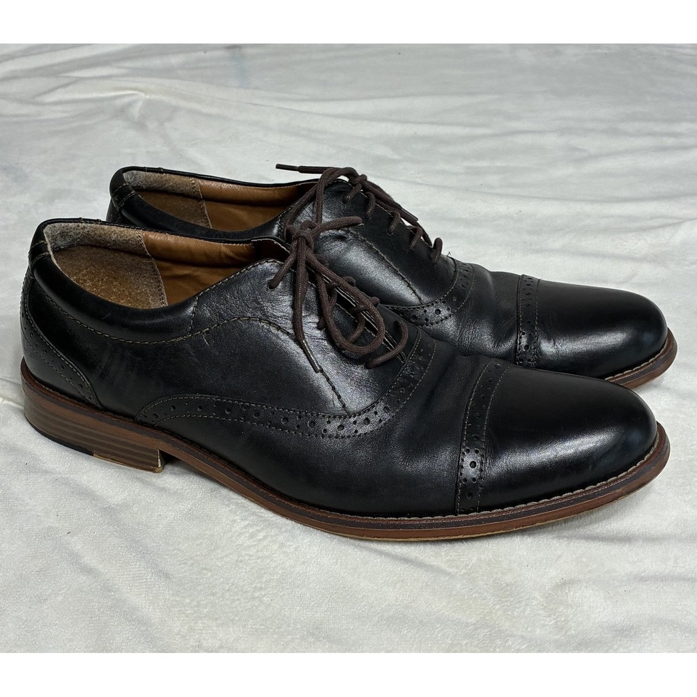 G.H. Bass Banks Men's 13 M Black Leather Lace Up Dress Shoes